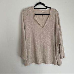 Oatmeal v neck top